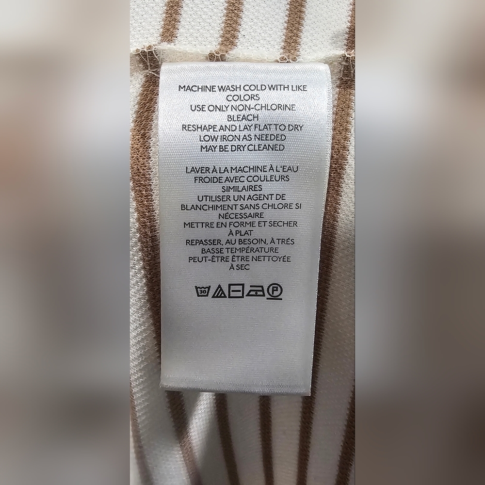 Maeve By Anthropologie Women's Slouchy Striped Long-Sleeve Tee Brown Size XL - Picture 11 of 13